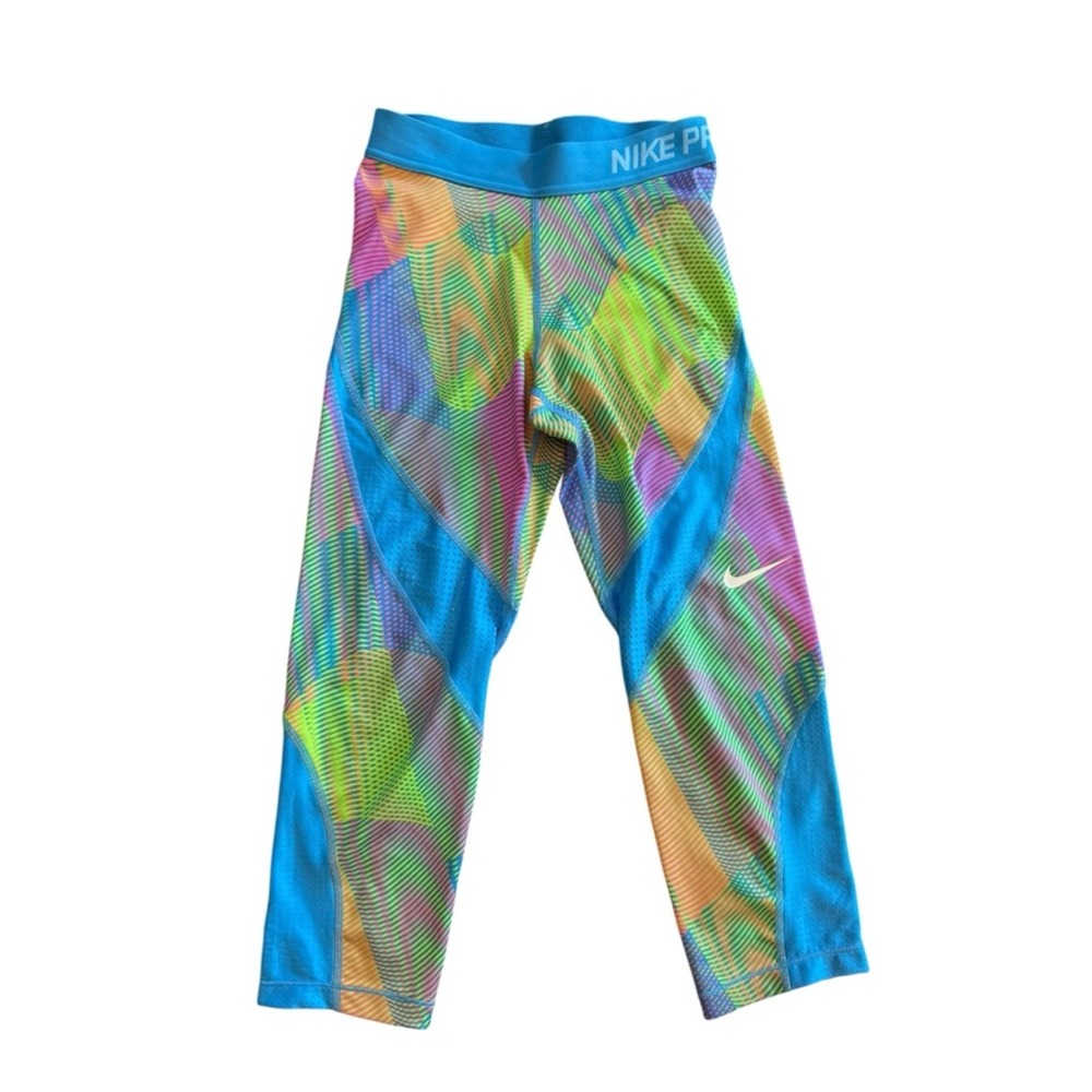 4/$40 Nike Multicolor Pro Hypercool Frequency Performance Capris Leggings